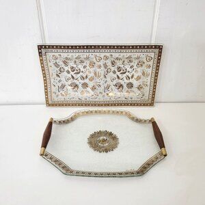 Georges Briard MCM Glass Serving Trays